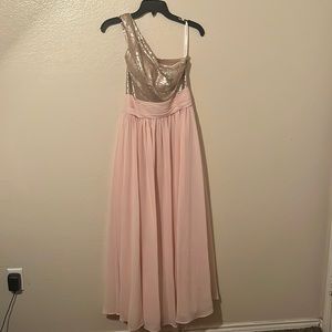 Rose gold top & pink bottom dress